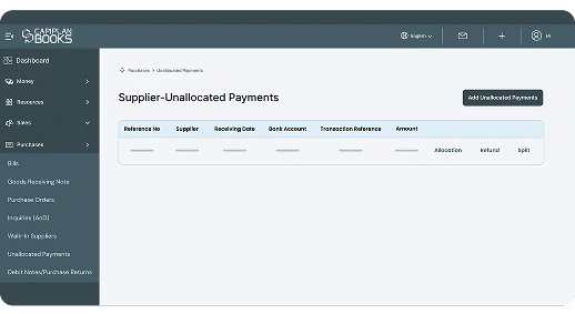 Unallocated payment 